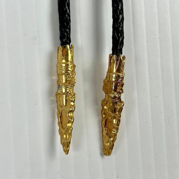 Gold Tone Southwestern Arrowhead Bolo with Beautiful Stone VINTAGE - Picture 4 of 7